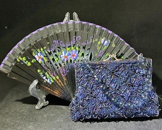 Beautiful fan and evening bag