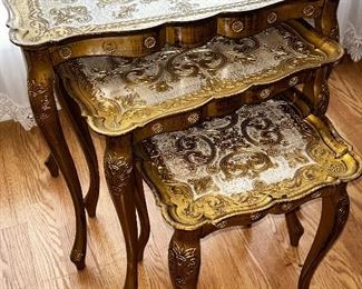 Gold tone nesting tables 