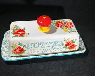 Pioneer Woman butter dish 