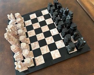 Vintage marble chess set from Mexico