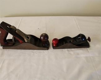 Pair of antique wood planes, Craftsman, 9 1/2” long and Dunlop, 7 1/2” long.