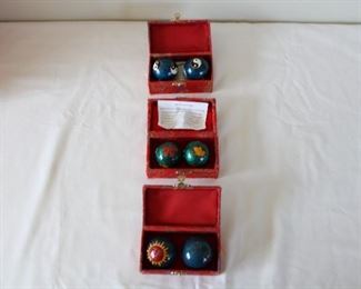 Three Sets of Chinese Chiming Healing Balls, in Original Boxes