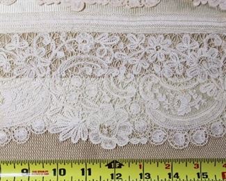 Gorgeous (I believe) wide hand made antique lace trim