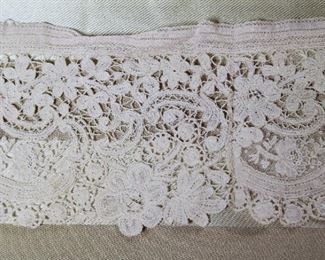 Gorgeous (I believe) wide hand made antique lace trim