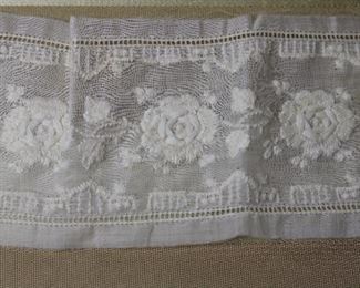 Antique handmade lace biscuit holder/server and lace trims