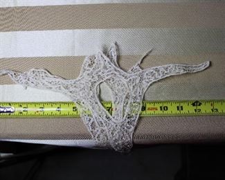 Antique heart shaped lace trim with additional matching inserts.  This a very large piece that most likely came from a wedding dress.