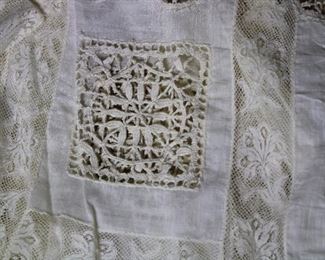 Edwardian Crochet and Crinkle Cotton Skirt