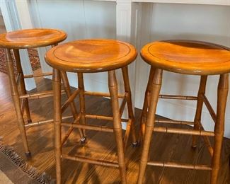 Vintage Bamboo Style Exotic Bar Stools--Cheers!!!