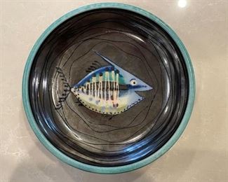 Mid-Century Signed Fish Platter