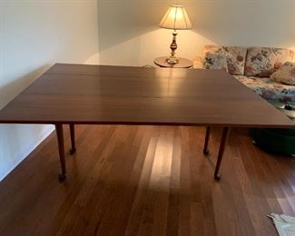 #12	Gateleg Drop-Side Table - 19-48x68x29- w/6 chairs (chairs need recovering)	 $295.00 			
