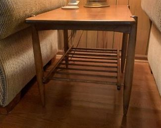 #28	Conant Ball Mid-Century End Table w/spindle Shelf - 18x28x20	 $200.00 			
