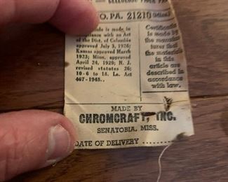 #34	Vintage chromcraft  Base Laminate Top Table w/3 ChromeCraft Black Vinyl Swivel Chairs - 48 Round x 30H	 $300.00 			
