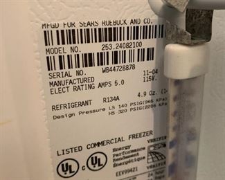 #45	Kenmore FF Freezer - Upright - Model - 253.24082100	 $200.00 			
