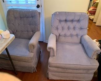 #58	Powder Blue Button Back Swivel Rocker	 $30.00 	sold		
#59	Powder Blue Button Back Swivel Rocker	 $30.00 			
