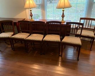 #12	Gateleg Drop-Side Table - 19-48x68x29- w/6 chairs (chairs need recovering)	 $295.00 			
