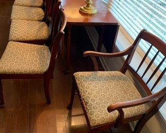 #12	Gateleg Drop-Side Table - 19-48x68x29- w/6 chairs (chairs need recovering)	 $295.00 			
