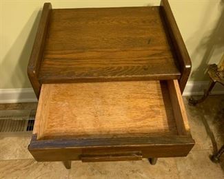 #72	Oak End Table w/1 drawer - 15x12x24	 $30.00 			
