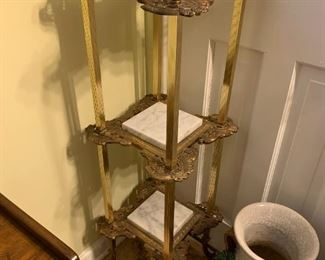 #73	3 Shelf Brass/Marble Fern Stand - 13sqx39	 $75.00 			
