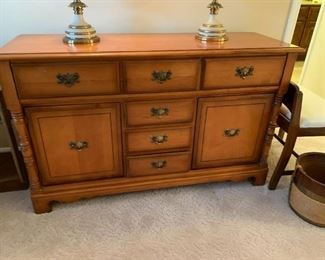 #88	Maple Buffet w/5 drawers & 2 doors - 54x18x33	 $125.00 			
