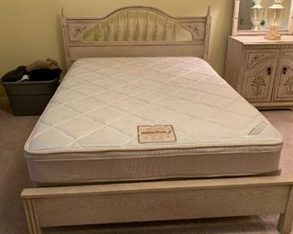 #97	Bassett Spindle Headboard/Footboard Pickled look w/full size mattress/boxsprings	 $100.00 			
