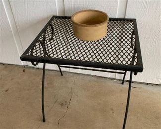 #107	Wrought Iron Side Table  16sq x 14 x17	 $25.00 			
