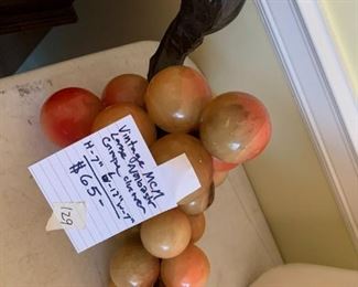 #129	Vintage MCM Large Alabaster Grape Cluster 	 $65.00 			
