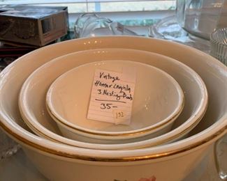 #132	Vtg. Homer Laughlin 3 Nesting Bowls	 $35.00 			
