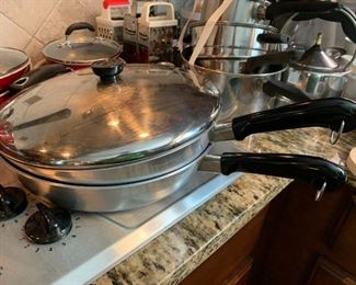#209	Kitchen	Rever ware metal bottom 2 skillet 1 lid	 $20.00 			
