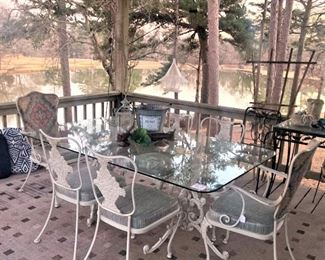 Glass top patio table
