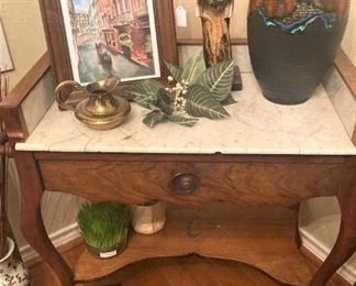 Marble top antique washstand