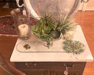 Small marble top cabinet