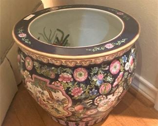 Asian style fish bowl/planter/jardinière 