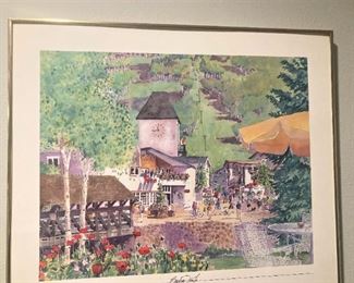 Framed colorful art by Barbara Fronla