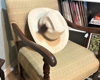 Armchair; cowboy hat