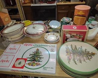 Spode Christmas tree serving pieces