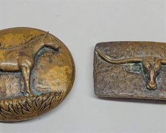 Vintage retired James Avery bronze belt buckles