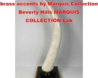 Lot 7 Tessellated stone tusk with brass accents by Marquis Collection Beverly Hills MARQUIS COLLECTION Lab