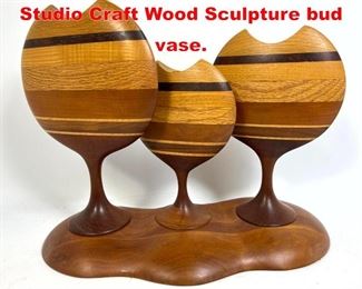 Lot 36 J. CLYDE HALL American Studio Craft Wood Sculpture bud vase. 