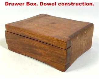 Lot 38 Studio Woodworker Single Drawer Box. Dowel construction. 