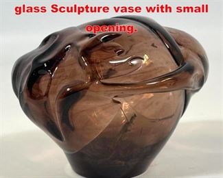 Lot 47 James Wayne studio art glass Sculpture vase with small opening. 
