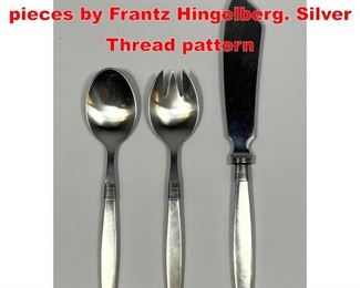 Lot 49 Group of sterling silver pieces by Frantz Hingelberg. Silver Thread pattern