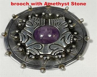 Lot 48 William Spratling Taxco 980 brooch with Amethyst Stone