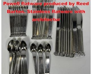 Lot 64 Robert Venturi for Swid Powell flatware produced by Reed Barton. Stainless flatware with architectur