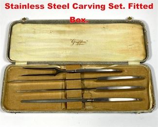 Lot 65 GRIFFON Boxed 4pc Stainless Steel Carving Set. Fitted Box.