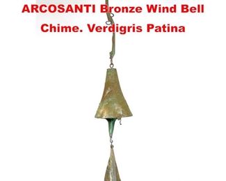 Lot 74 PAOLO SOLERI for ARCOSANTI Bronze Wind Bell Chime. Verdigris Patina