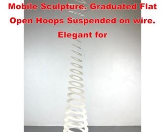 Lot 88 Kinetic Hanging Modernist Mobile Sculpture. Graduated Flat Open Hoops Suspended on wire. Elegant for