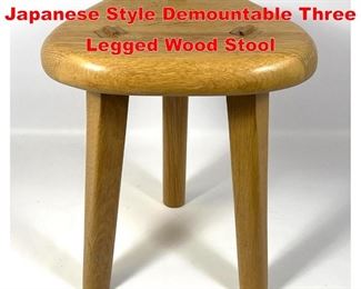 Lot 97 Mid Century Modern Japanese Style Demountable Three Legged Wood Stool