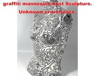 Lot 104 Keith Haring inspired graffiti mannequin bust Sculpture. Unknown provenance. 