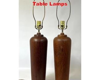 Lot 107 Pair of Danish Modern Teak Table Lamps