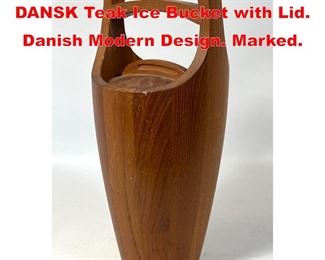 Lot 118 JENS QUISTGAARD for DANSK Teak Ice Bucket with Lid. Danish Modern Design. Marked.